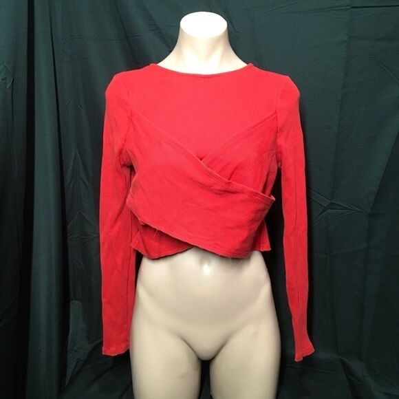 Topshop Wrap Ribbed Cropped Top C5 - Picture 2 of 8